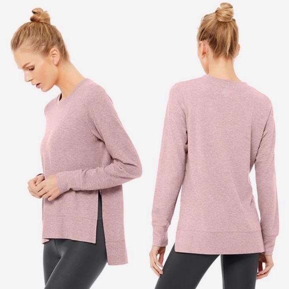 ALO Yoga Tops - Alo Yoga || Glimpse Long Sleeve Top in Dust Plum Pink XS